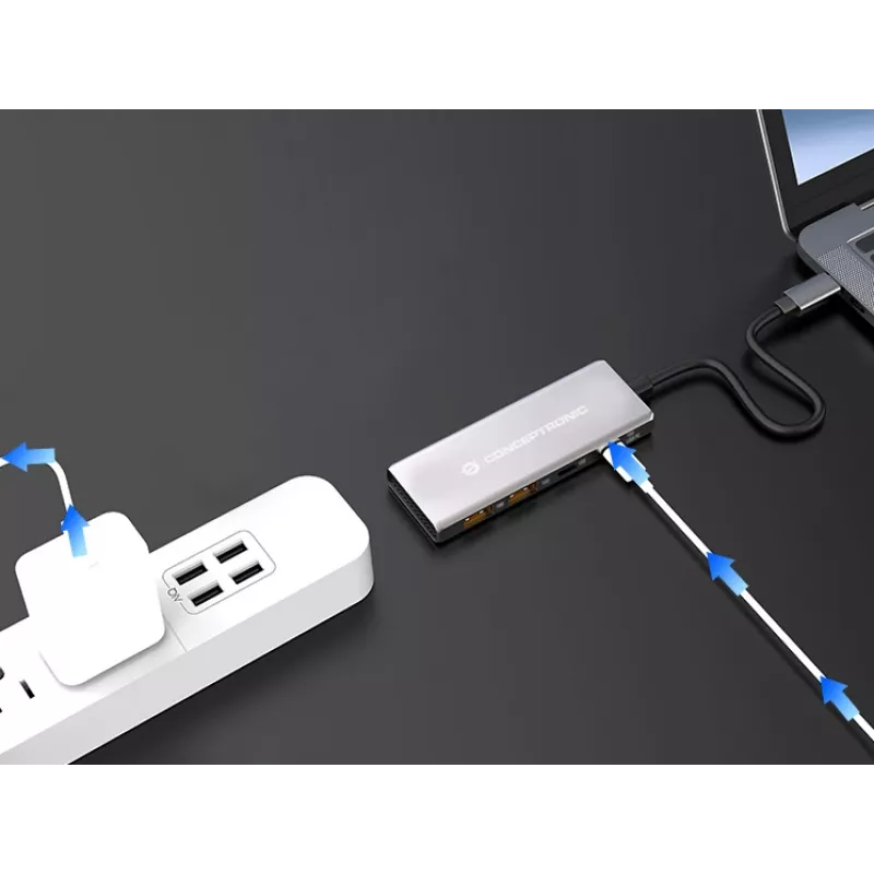 Conceptronic HUBBIES15G Διανομέας διασύνδεσης USB 3.2 Gen 2 (3.1 Gen 2) Type-C 10000 Mbit/s γκρι
