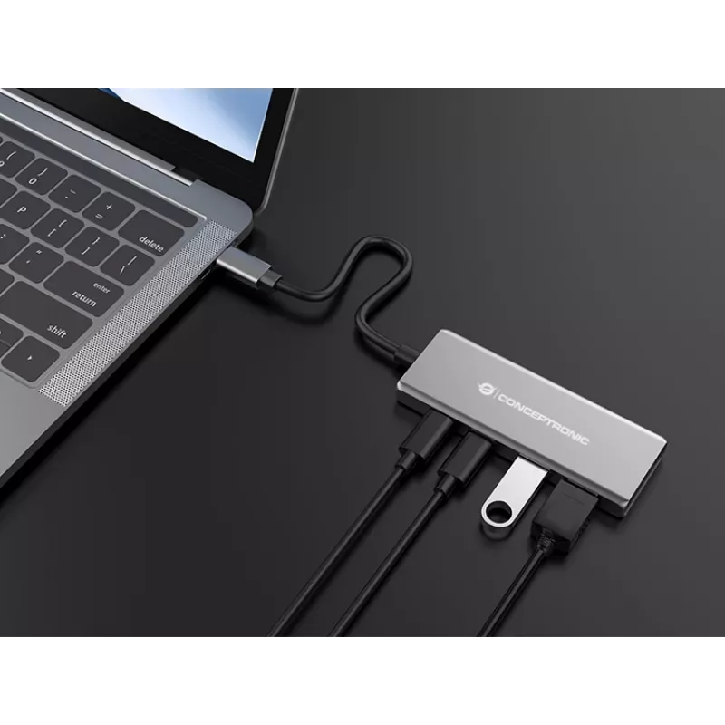 Conceptronic HUBBIES15G Διανομέας διασύνδεσης USB 3.2 Gen 2 (3.1 Gen 2) Type-C 10000 Mbit/s γκρι