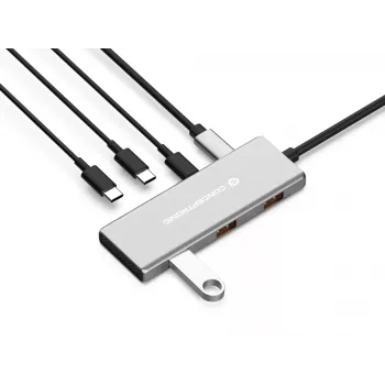 Conceptronic HUBBIES17G Διανομέας διασύνδεσης USB 3.2 Gen 2 (3.1 Gen 2) Type-C 10000 Mbit/s γκρι