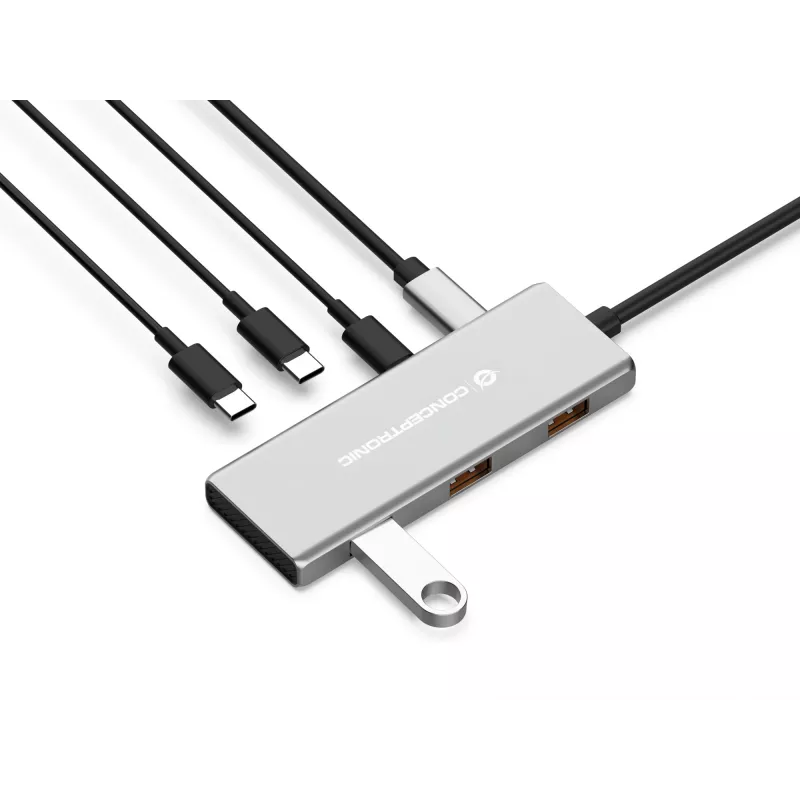 Conceptronic HUBBIES17G Διανομέας διασύνδεσης USB 3.2 Gen 2 (3.1 Gen 2) Type-C 10000 Mbit/s γκρι