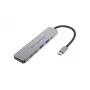 Θήκη σύνδεσης 6 σε 1 USB 3.2 Gen 1 CONCEPTRONIC DONN33G HDMI, 2×USB-A 5Gbps, 2×USB-C 5Gbps, 100W USB PD, ασημί
