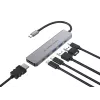 Θήκη σύνδεσης 6 σε 1 USB 3.2 Gen 1 CONCEPTRONIC DONN33G HDMI, 2×USB-A 5Gbps, 2×USB-C 5Gbps, 100W USB PD, ασημί