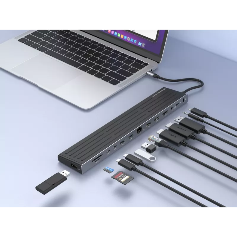 Θήκη σύνδεσης Conceptronic DONN32B 14 σε 1 USB 3.2 Gen 1 HDMI DP