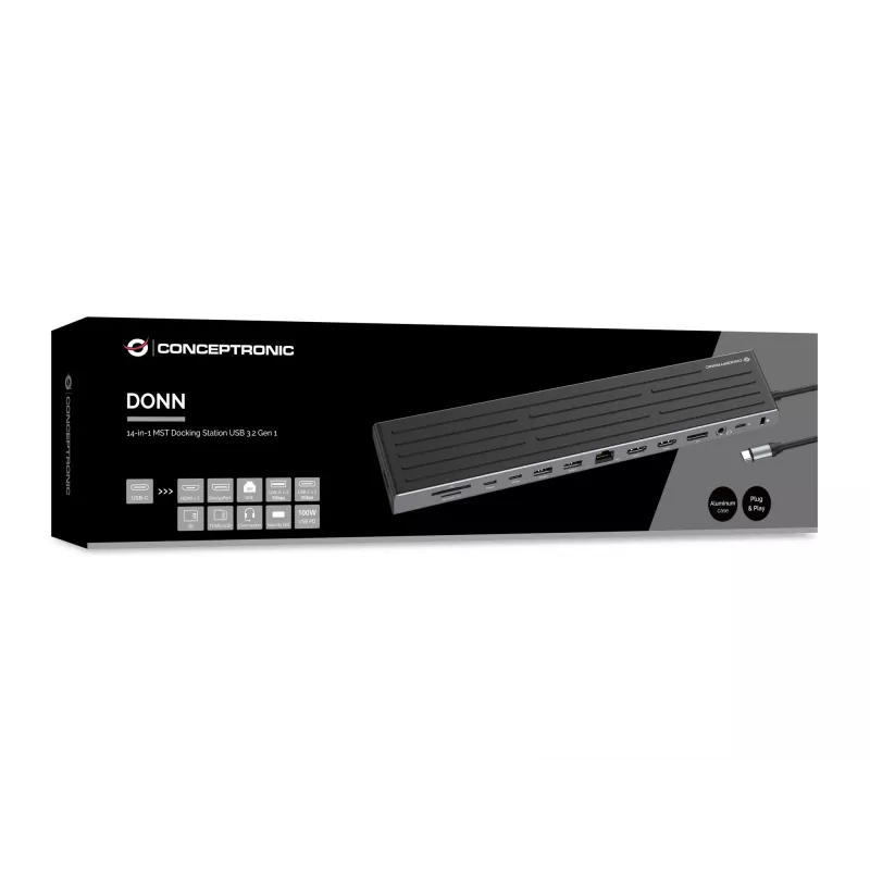 Θήκη σύνδεσης Conceptronic DONN32B 14 σε 1 USB 3.2 Gen 1 HDMI DP
