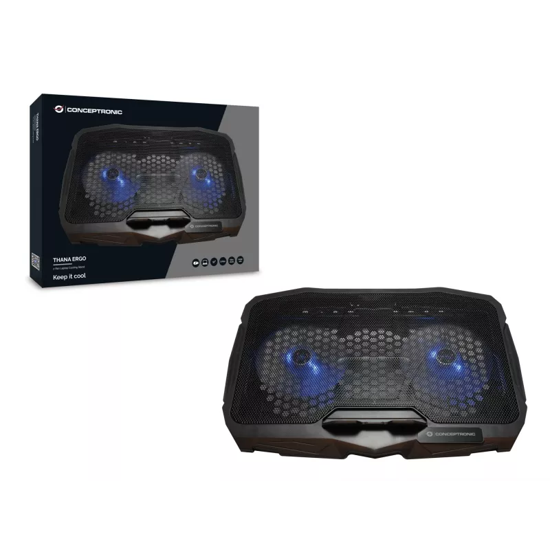 Conceptronic THANA07B Βάση ψύξης φορητού υπολογιστή 43,2 cm (17 ίντσες) μαύρο