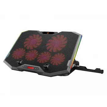 Conceptronic THYIA ERGO Βάση ψύξης gaming φορητού υπολογιστή με 6 ανεμιστήρες, 43,2 cm (17 ίντσες), 6 τεμ., Πλήκτρα, γκρι, μπλε, πράσινο, κόκκινο, Κίνα