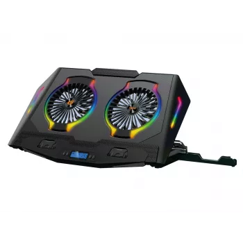 Conceptronic THYIA ERGO Βάση ψύξης gaming φορητού υπολογιστή 2 ανεμιστήρων, 43,2 cm (17 ίντσες), 2 τεμ., Πλήκτρα, μαύρο, μπλε, πράσινο, κόκκινο, Κίνα