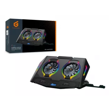 Conceptronic THYIA ERGO Βάση ψύξης gaming φορητού υπολογιστή 2 ανεμιστήρων, 43,2 cm (17 ίντσες), 2 τεμ., Πλήκτρα, μαύρο, μπλε, πράσινο, κόκκινο, Κίνα