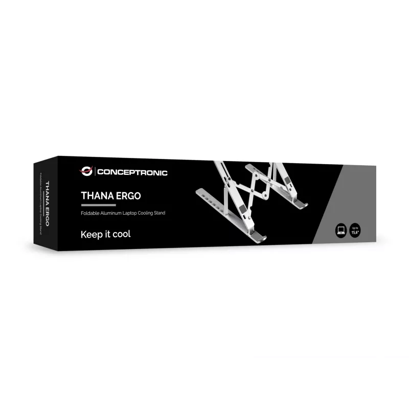 Conceptronic THANA04S ERGO Πτυσσόμενη βάση ψύξης φορητού υπολογιστή από αλουμίνιο