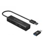 Conceptronic Διανομέας USB 3.0 4 θυρών από αλουμίνιο με προσαρμογέα USB-C σε USB-A
