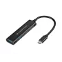 Conceptronic HUBBIES Διανομέας USB 3.0 4 θυρών, 2 θύρες USB-C και 2 θύρες USB-A, θήκη αλουμινίου, βύσμα USB-C αρσενικό