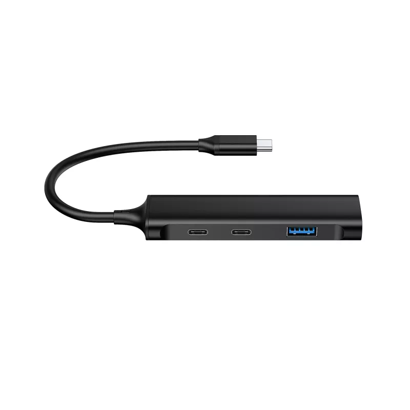 Conceptronic HUBBIES Διανομέας USB 3.0 4 θυρών, 2 θύρες USB-C και 2 θύρες USB-A, θήκη αλουμινίου, βύσμα USB-C αρσενικό