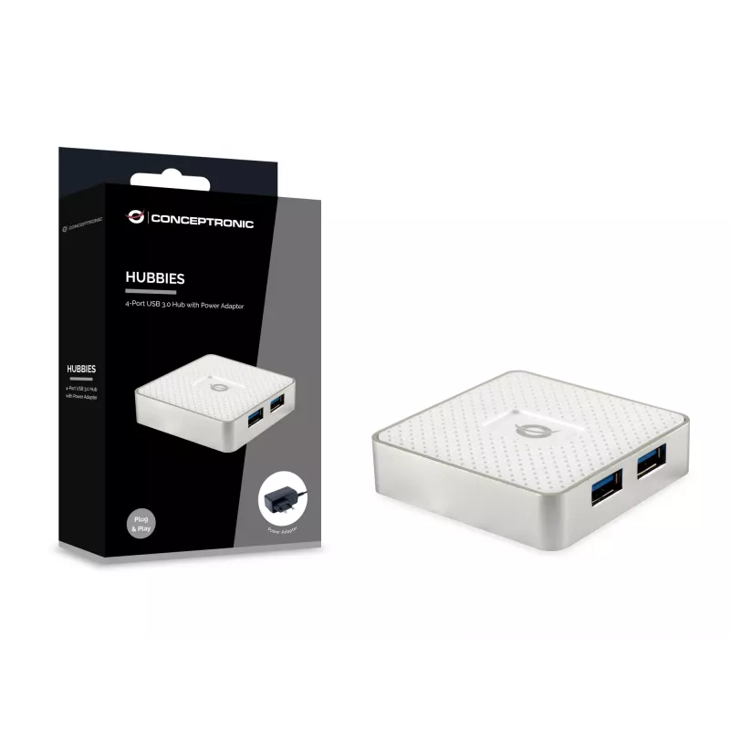 Conceptronic HUBBIES03W Διανομέας διασύνδεσης USB 3.2 Gen 1 (3.1 Gen 1) Micro-B 5000 Mbit/s λευκό