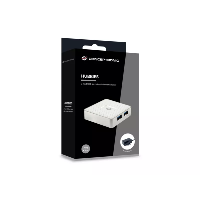 Conceptronic HUBBIES03W Διανομέας διασύνδεσης USB 3.2 Gen 1 (3.1 Gen 1) Micro-B 5000 Mbit/s λευκό