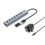 Conceptronic HUBBIES21GP Διανομέας USB 3.0 7 θυρών με τροφοδοτικό, 5 Gbit/s, USB-A x 7