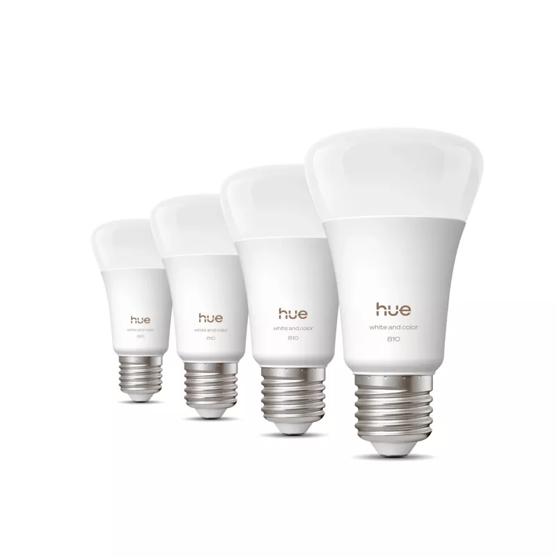 Smart Λάμπα Philips A60 E27, Bluetooth/Zigbee, 6 W, 810 lm, λευκή, συσκευασία 4 τεμ.