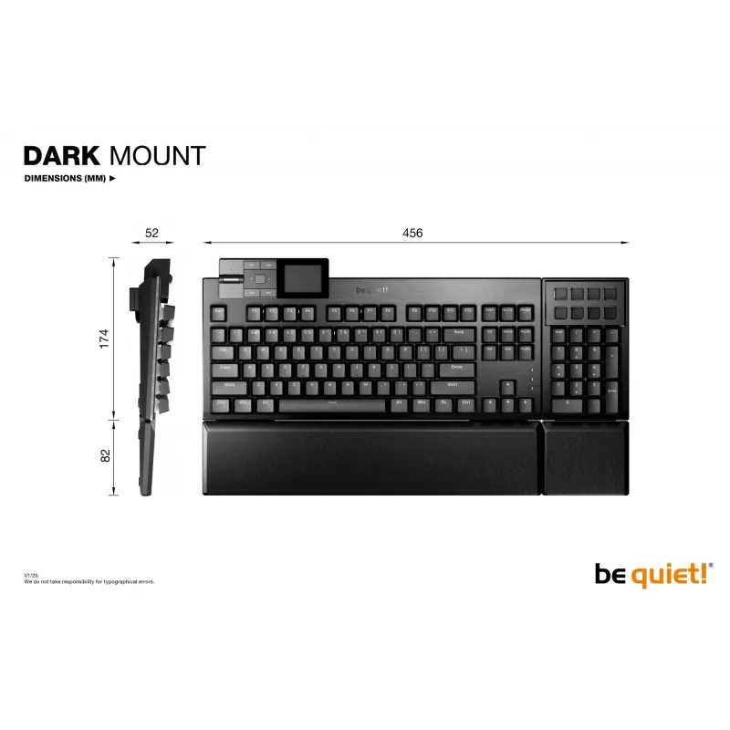 be quiet! Dark Mount Silent Tactile DE ISO πληκτρολόγιο gaming USB QWERTZ γερμανικό μαύρο
