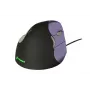 BakkerElkhuizen Evoluent 4 Small, για δεξιόχειρες, κάθετο σχεδιασμό, Laser, USB Type-A, 2600 DPI, μαύρο, μωβ