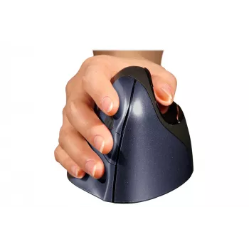 BakkerElkhuizen Evoluent 4 Wireless, για δεξιόχειρες, κάθετο σχεδιασμό, Laser, RF Wireless, 2600 DPI, μαύρο, μπλε