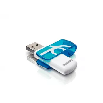 Philips USB stick FM16FD05B/00, 16 GB, USB Type-A, 2.0, 14 MB/s, περιστρεφόμενο, μπλε, λευκό