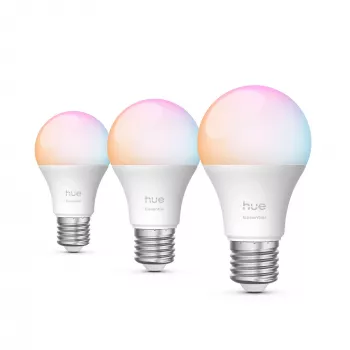 Philips Hue White and colour ambience Essential A60 – E27 έξυπνος λαμπτήρας – 806 lm – 8W – συσκευασία 3 τεμ.