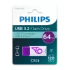 Philips Click USB-Flash-Laufwerk 64 GB USB Type-C 3.2 Gen 1 (3.1 Gen 1) Βιολετί, Λευκό
