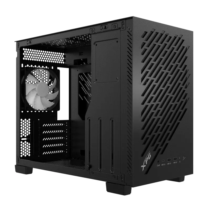 XPG VALOR AIR NANO MID-TOWER CHASSIS - Μαύρο, Midi-Tower, PC, Μαύρο, micro-ATX, Mini-ITX, SPCC, 17 cm