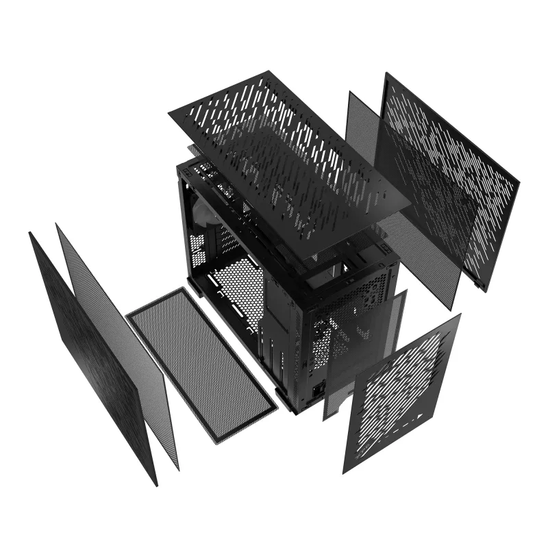 XPG VALOR AIR NANO MID-TOWER CHASSIS - Μαύρο, Midi-Tower, PC, Μαύρο, micro-ATX, Mini-ITX, SPCC, 17 cm