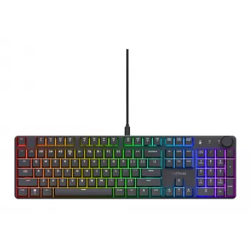 Μηχανικό gaming πληκτρολόγιο TRUST GXT 866 TORIX USB Full-Size 104 πλήκτρα QWERTY μαύρο RGB