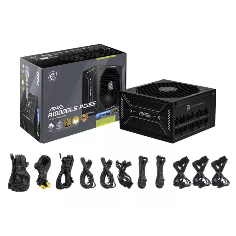 Τροφοδοτικό MSI MAG A1000GLS PCIE5 1000 W 24-pin ATX ATX Μαύρο
