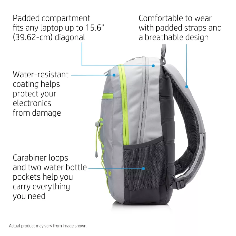 Σακίδιο HP 39,62 cm (15,6 ίντσες) Active Backpack Γκρι/Νεογκίτρινο