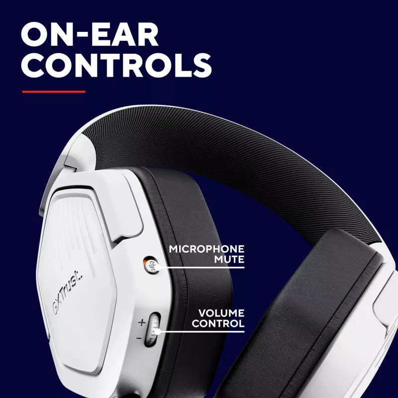 Trust GXT492W Carus headset ενσύρματο με κεφαλοταινία gaming λευκό