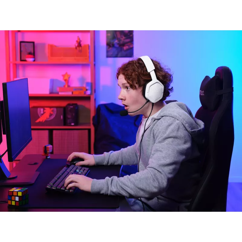Trust GXT492W Carus headset ενσύρματο με κεφαλοταινία gaming λευκό