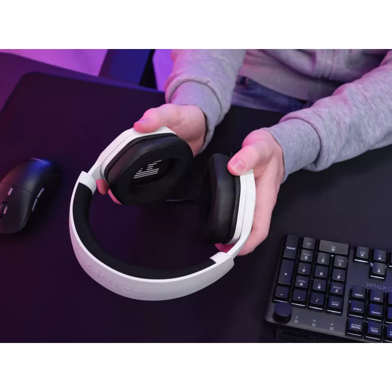 Trust GXT492W Carus headset ενσύρματο με κεφαλοταινία gaming λευκό