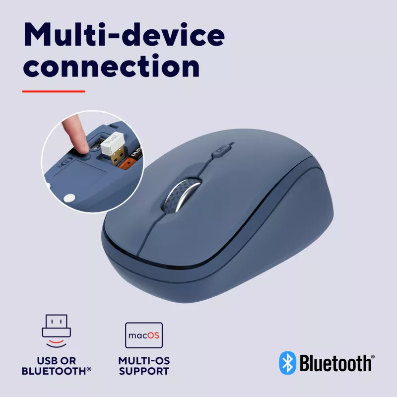 Trust Yvi+ ποντίκι universal αμφίχειρο RF Wireless + Bluetooth οπτικό 1600 DPI
