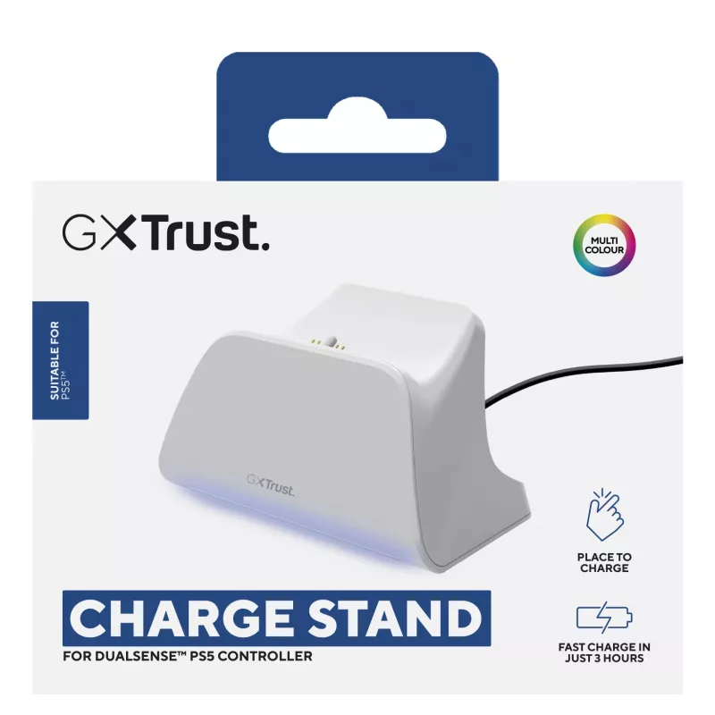 Σταθμός φόρτισης TRUST GXT255W για PS5 διπλή φόρτιση, λευκό