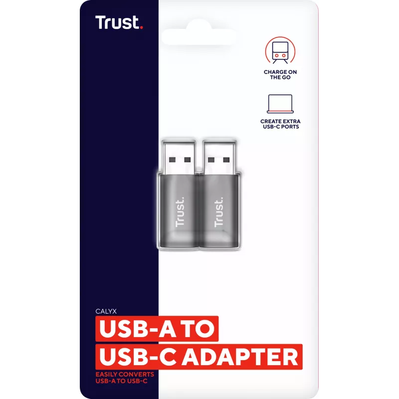 Trust Calyx USB Type-C USB Type-A γκρι θύρα 1 USB Type-C θύρα 2 USB Type-A