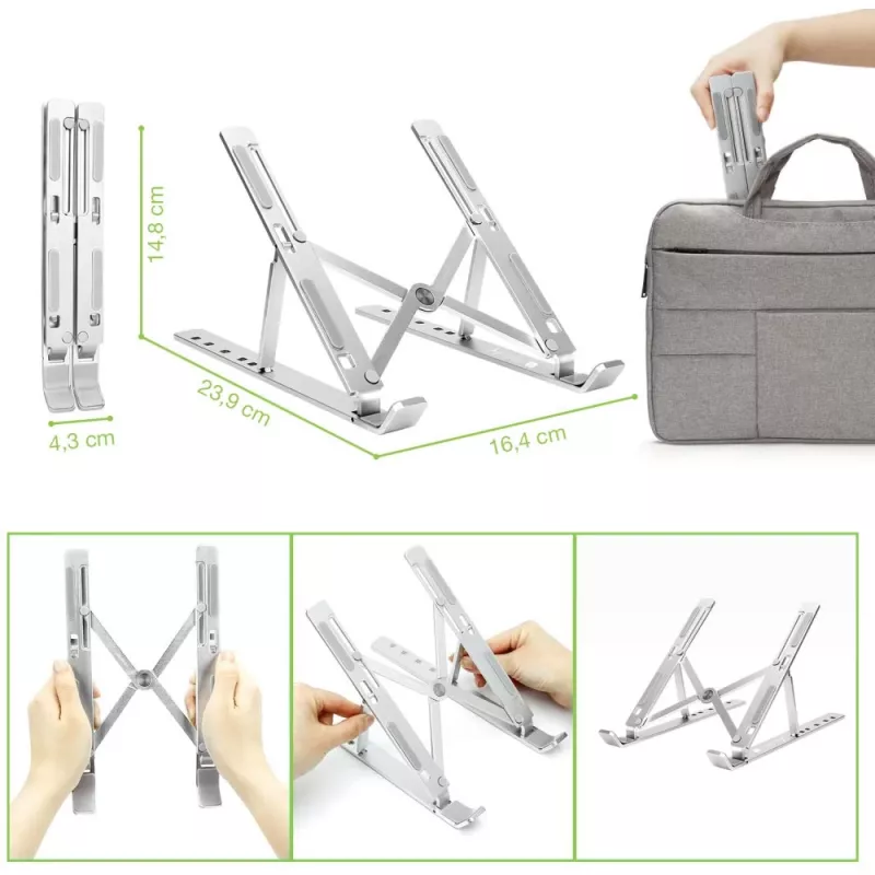 Techly ICA-TBL 134TY βάση για φορητό υπολογιστή/tablet, πτυσσόμενη, ρυθμιζόμενη γωνία κλίσης