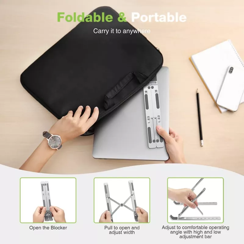 Techly ICA-TBL 134TY βάση για φορητό υπολογιστή/tablet, πτυσσόμενη, ρυθμιζόμενη γωνία κλίσης