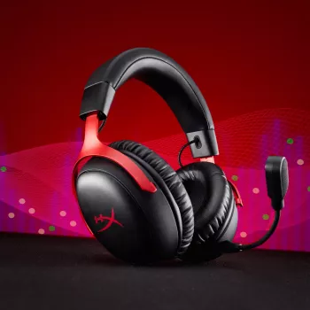 HyperX Cloud III S Wireless - Gaming headset (μαύρο-κόκκινο), κόκκινο, Κίνα, over-ear, κλειστού τύπου, 115 mm, 210 mm