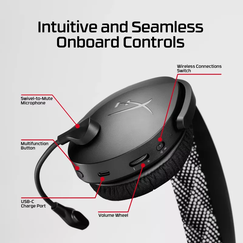 HyperX Cloud Jet - Ασύρματο gaming headset (ανοιχτό μπλε)