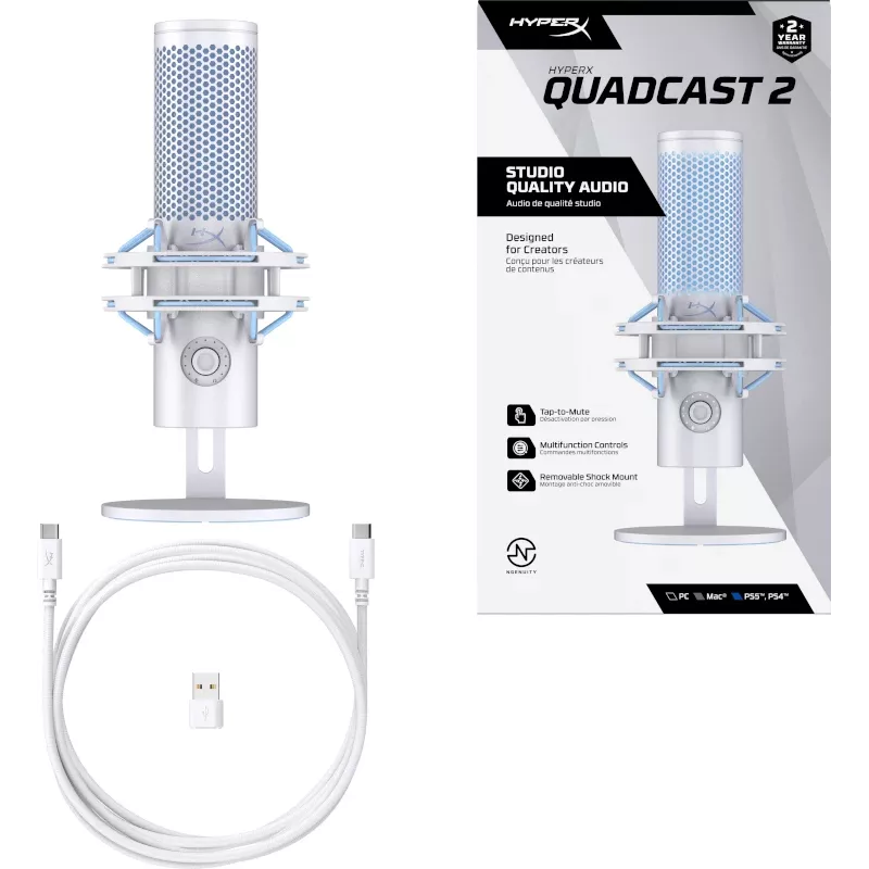 HyperX QuadCast 2 - Μικρόφωνο USB (Frost)