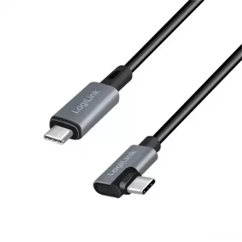 Καλώδιο USB LogiLink CU0182 USB 2.0 1m USB-C μαύρο ασημί