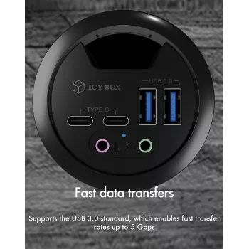 ICY BOX IB-HUB1403B Πρίζα ανθρακί