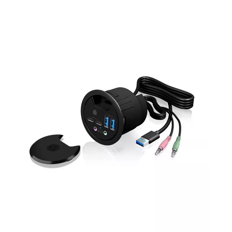 ICY BOX IB-HUB1403B Πρίζα ανθρακί