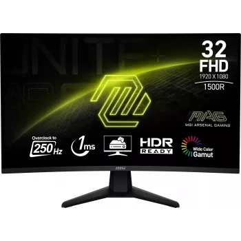 MSI MAG 32C6X Οθόνη υπολογιστή 80 cm (31,5 ίντσες) 1920 x 1080 Pixel Full HD Μαύρο