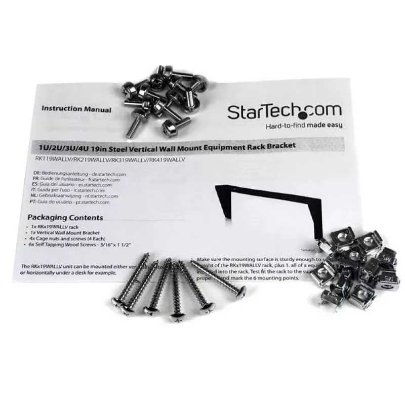 StarTech.com Βάση τοίχου 4U 19 inch κάθετη για rack συσκευών από χάλυβα