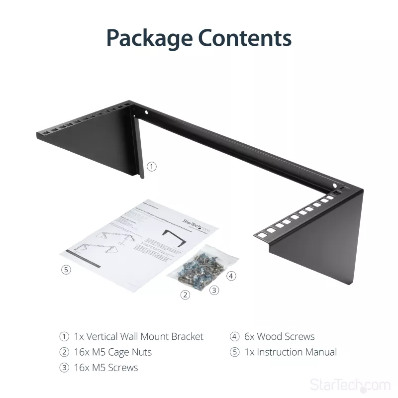 StarTech.com Βάση τοίχου 4U 19 inch κάθετη για rack συσκευών από χάλυβα