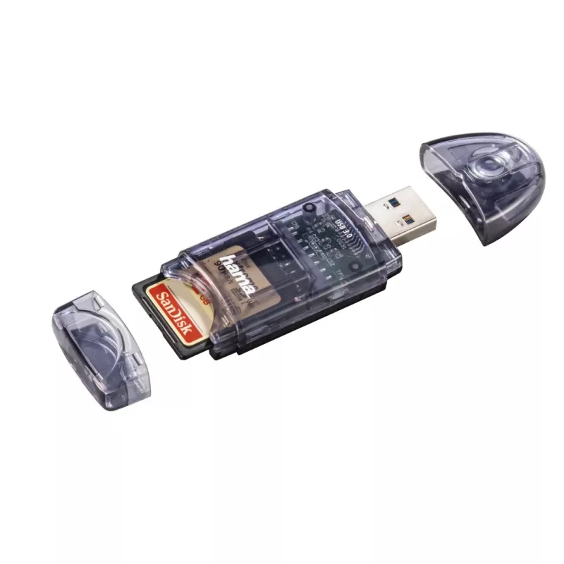 Hama USB 3.0 Card Reader, SD/micro SD, Ανθρακί