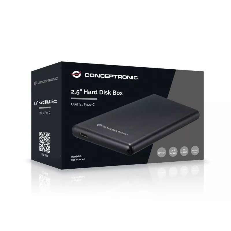 Θήκη σκληρού δίσκου Conceptronic 2,5 ιντσών θήκη USB 3.1 Type-C